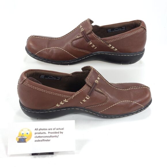 Clarks Bendables Casual Slip On Loafer Flat Womens Size 6.5 35063 Brown Black - Picture 4 of 9